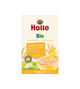 HOLLE Organic Porridge Banana-Semolina Baby Cereal from 6 MONTHS